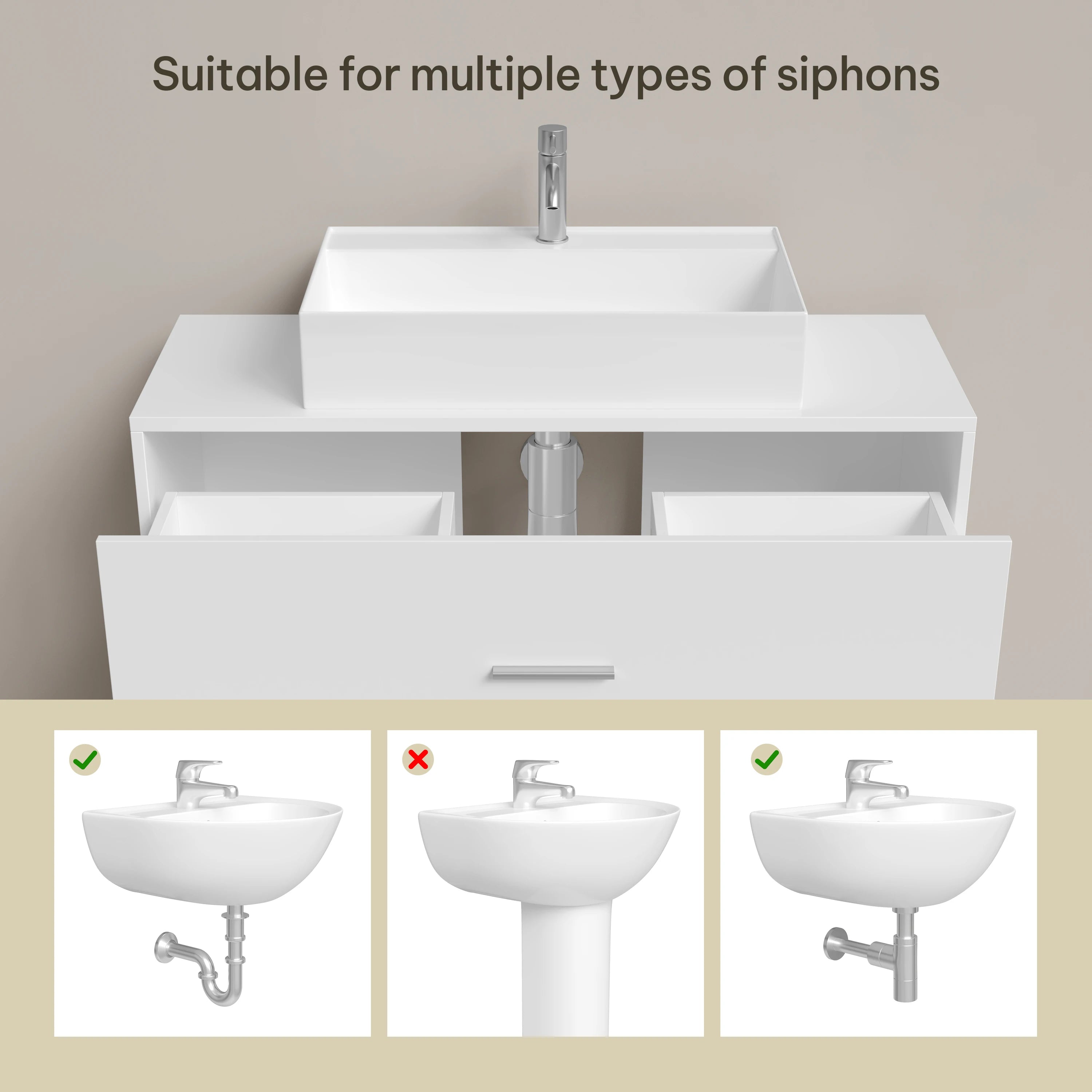 Meuble salle de bain sous lavabo 80x30x60cm -