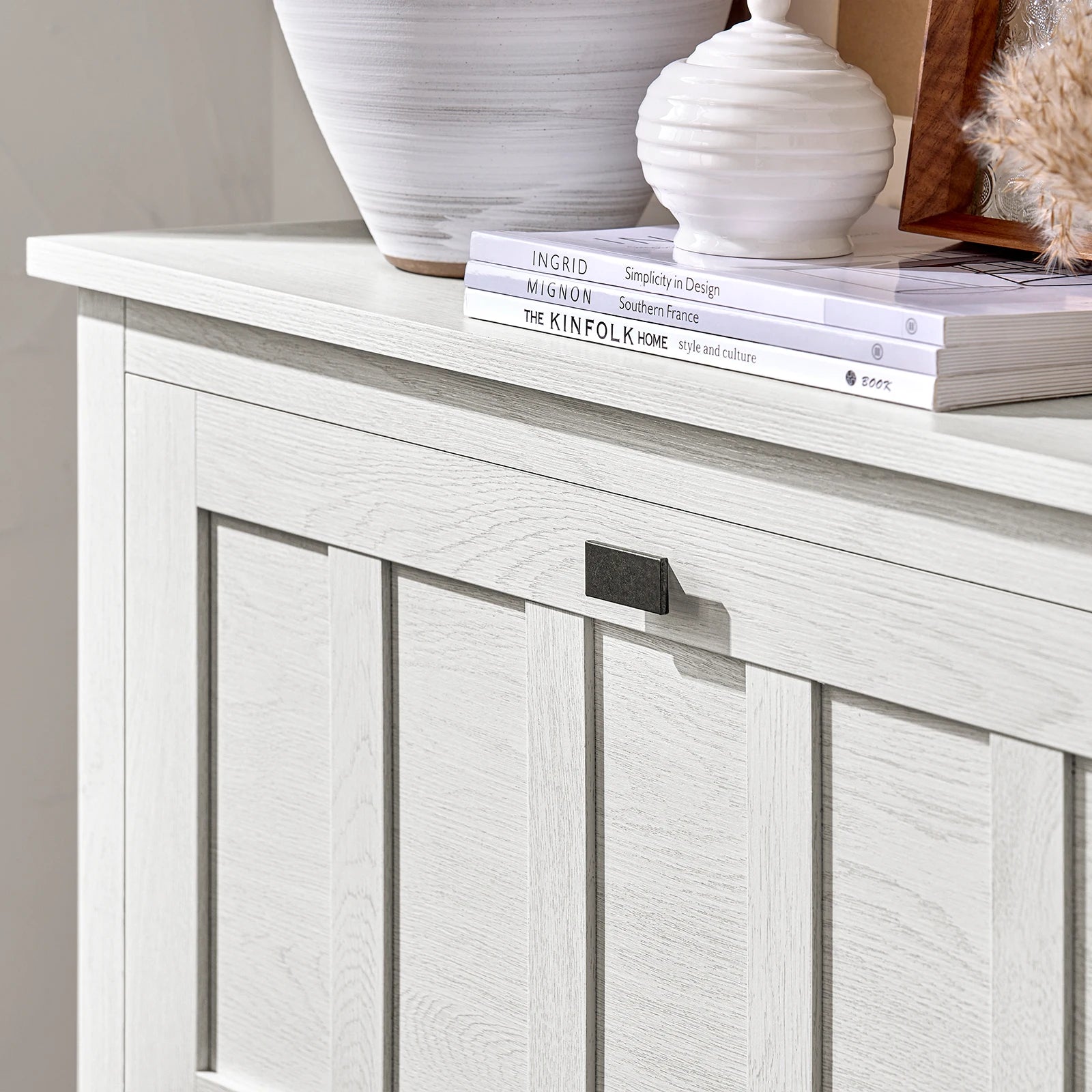 Meuble à chaussure blanche à 3 rabats moderne -