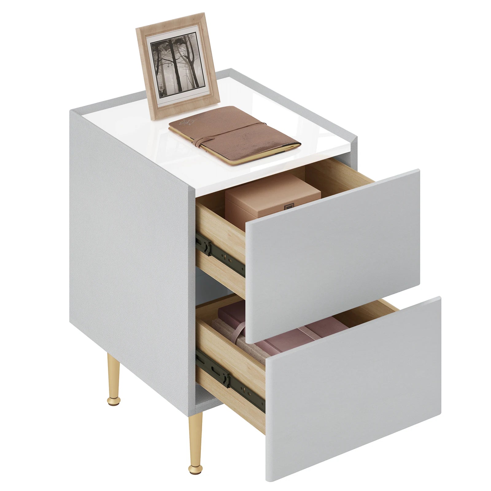 Table de nuit grise pour canapé ou chambre 1 pièce -