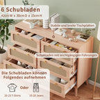 Petit meuble de rangement bois et tiroirs en rotin -