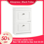 Meuble à chaussures 2 étages à rabats avec rangements -