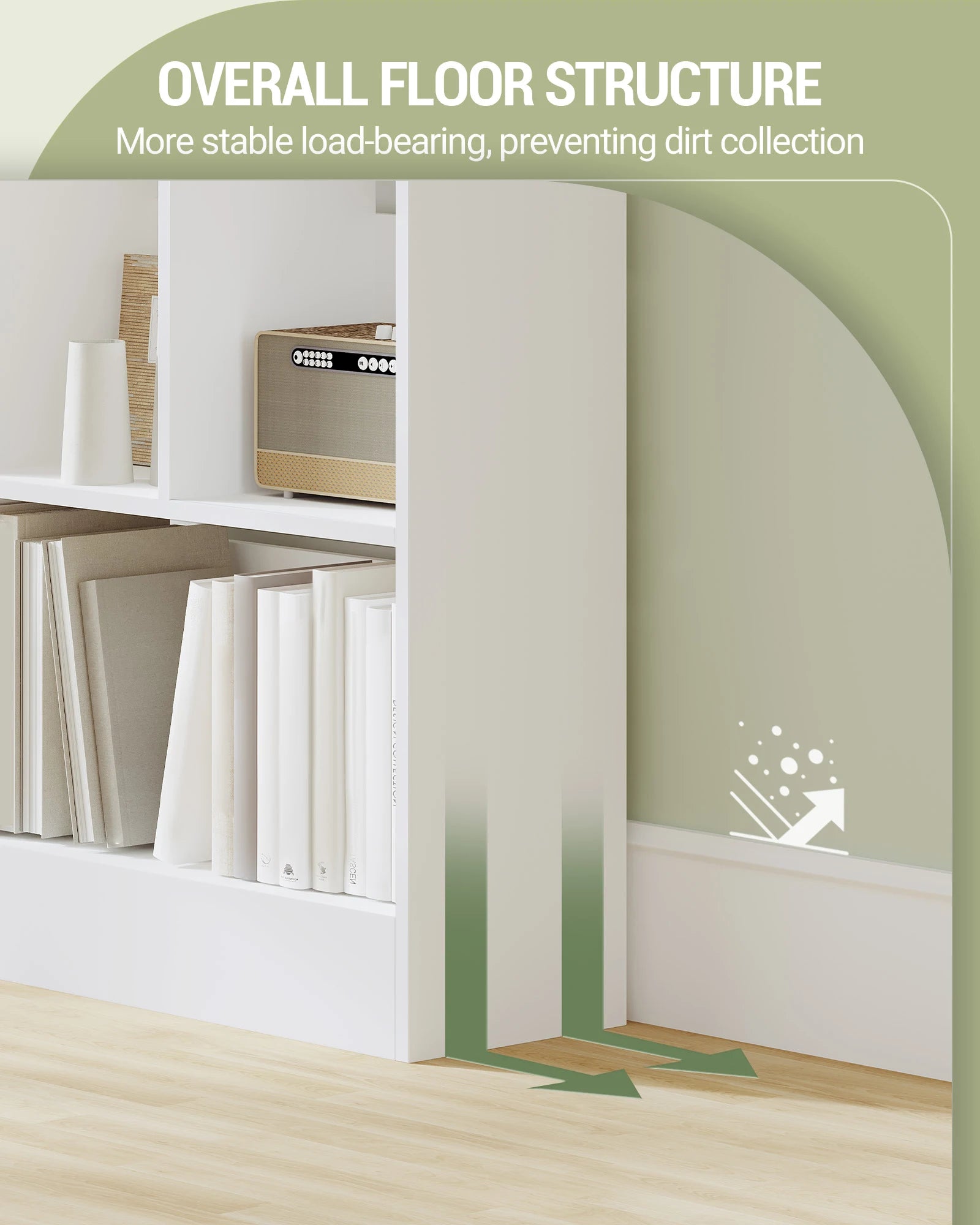 Étagère cube à poser sur pieds de style bibliothèque -