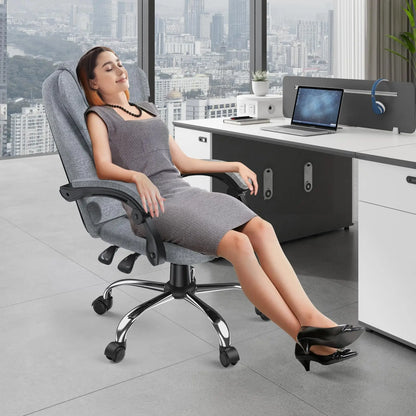 Chaise de bureau gris avec dossier confortable -