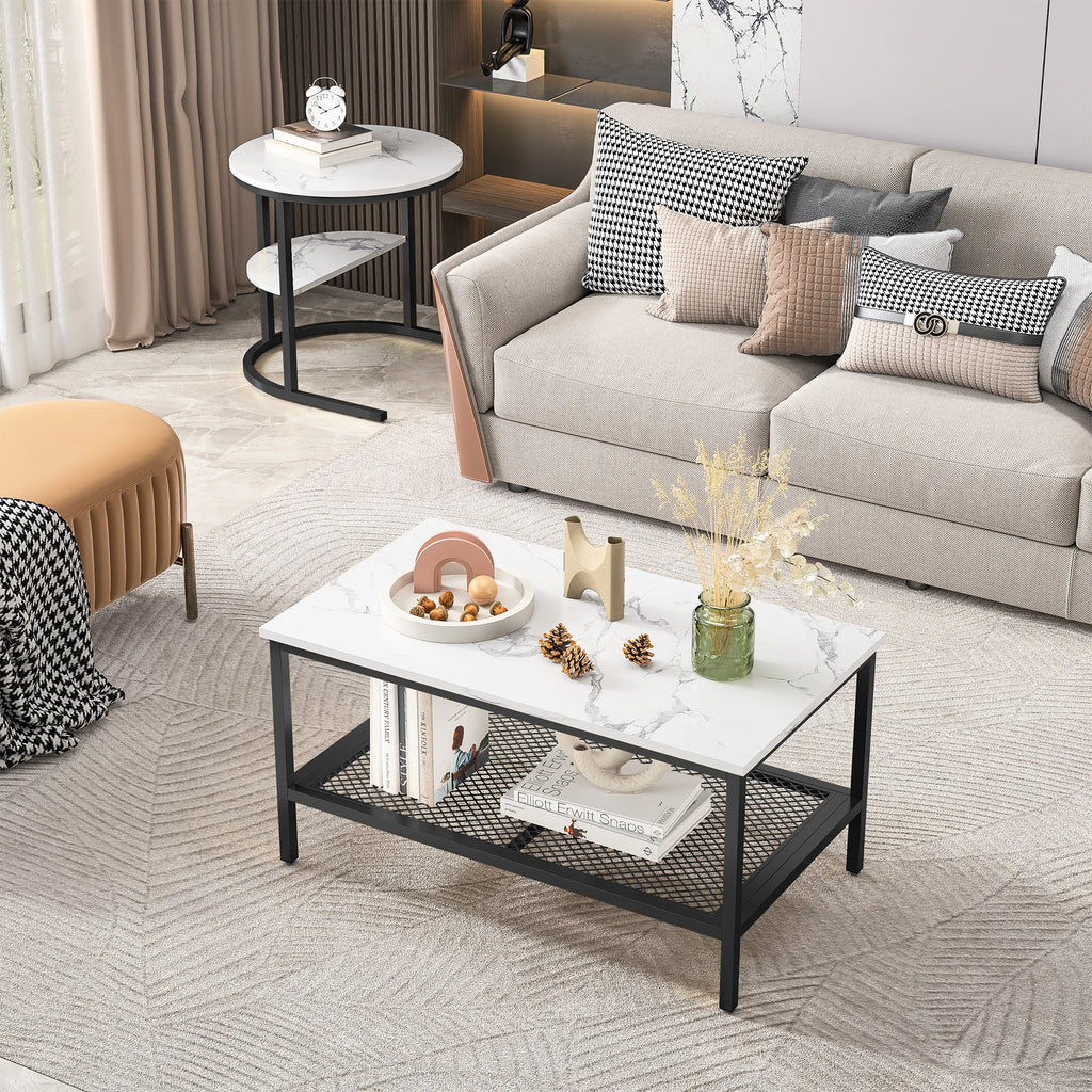 Table basse en marbre design 2 ensembles -