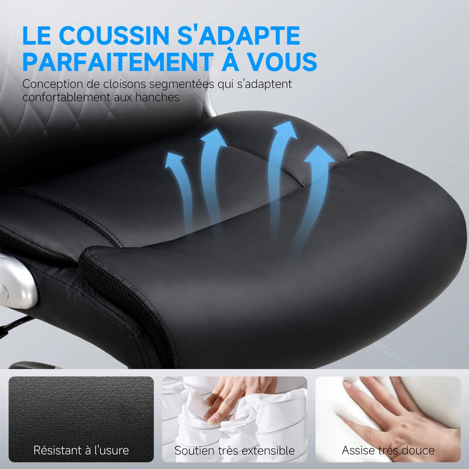 Chaise de bureau confort solide et luxueux -