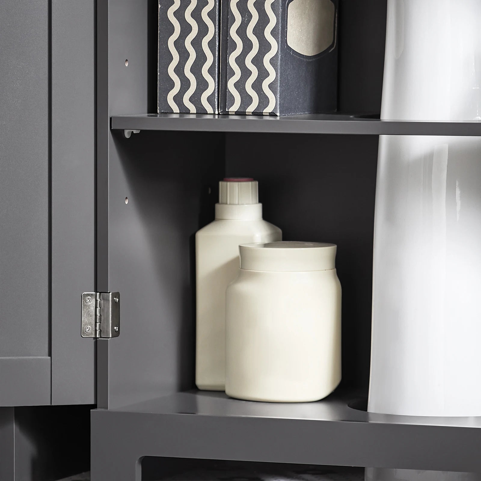 Meuble salle de bain sous évier noir et blanc - 60x60x30cm -