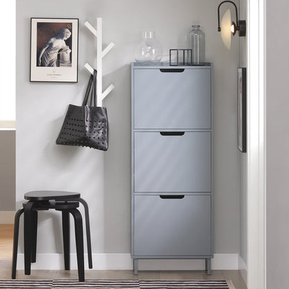 Meuble à chaussure étagère gris -