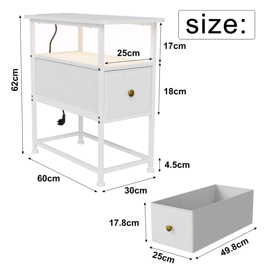 Table de chevet 1 tiroir blanc - Blanc Table de chevet
