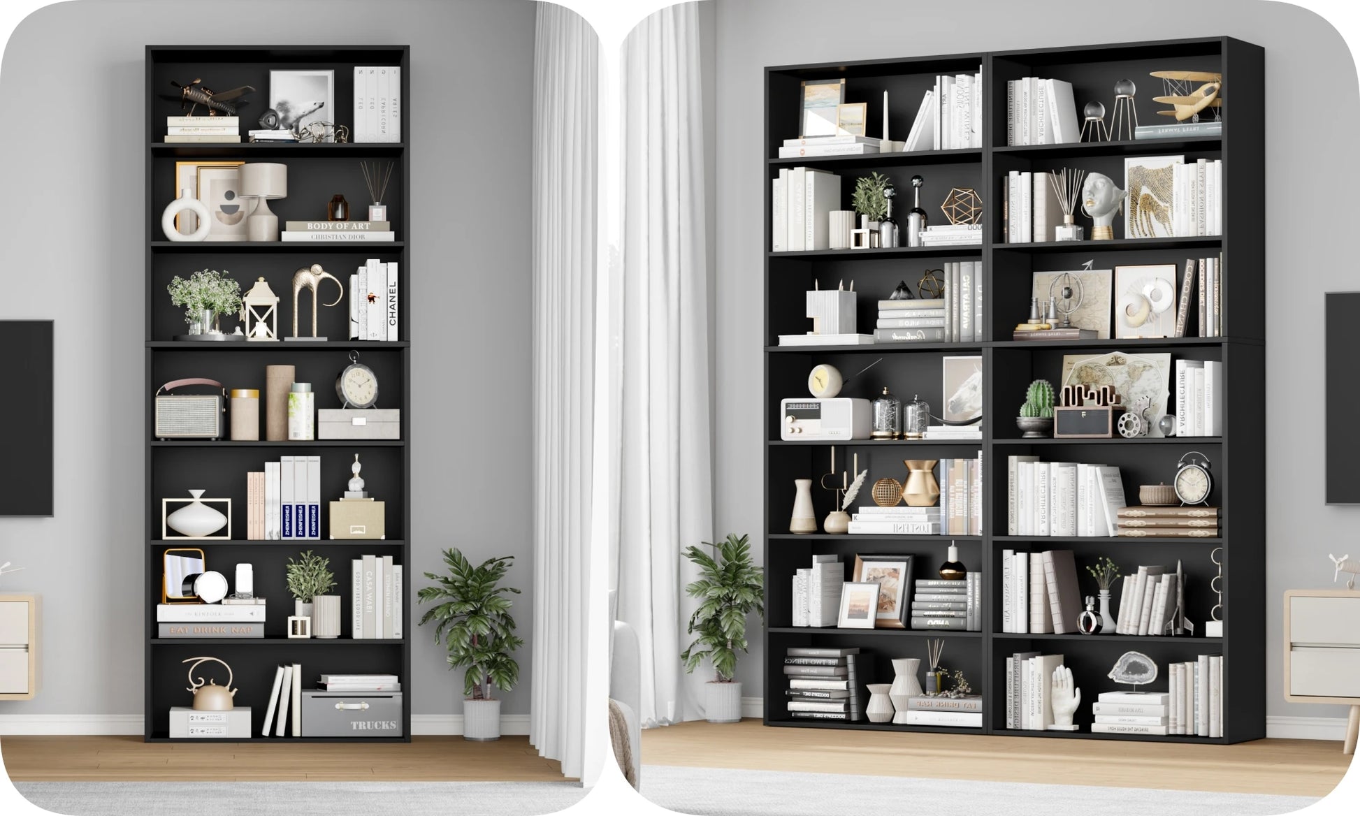 Étagère livre originale et moderne 60x23.5x209.5 cm -