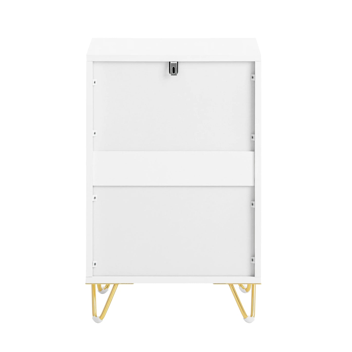 Table de chevet minimaliste avec 3 tiroirs blanches -