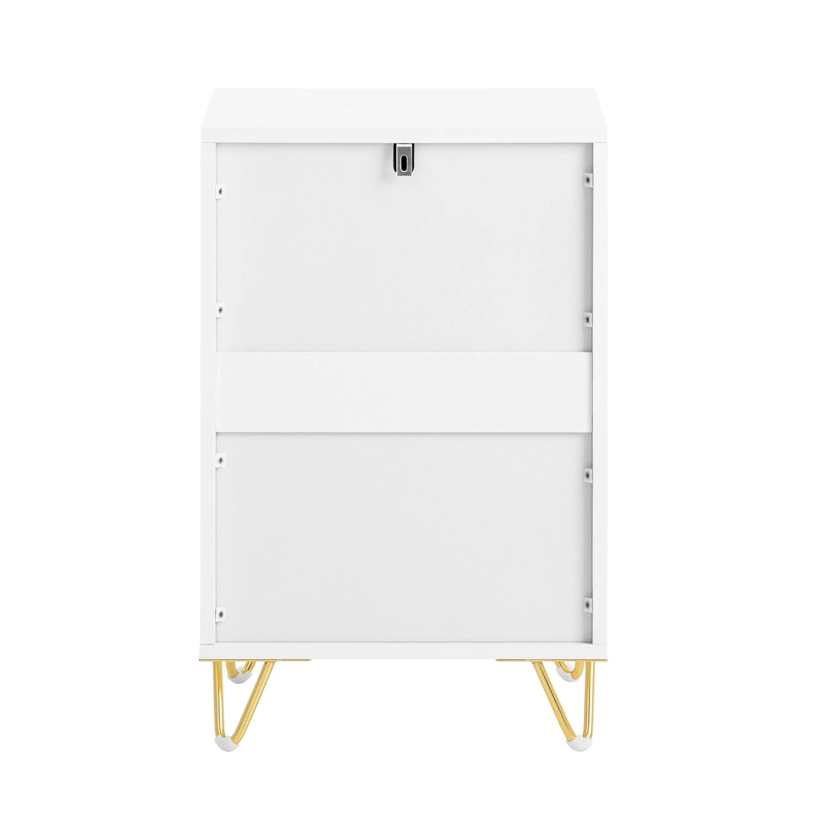 Table de chevet minimaliste avec 3 tiroirs blanches -