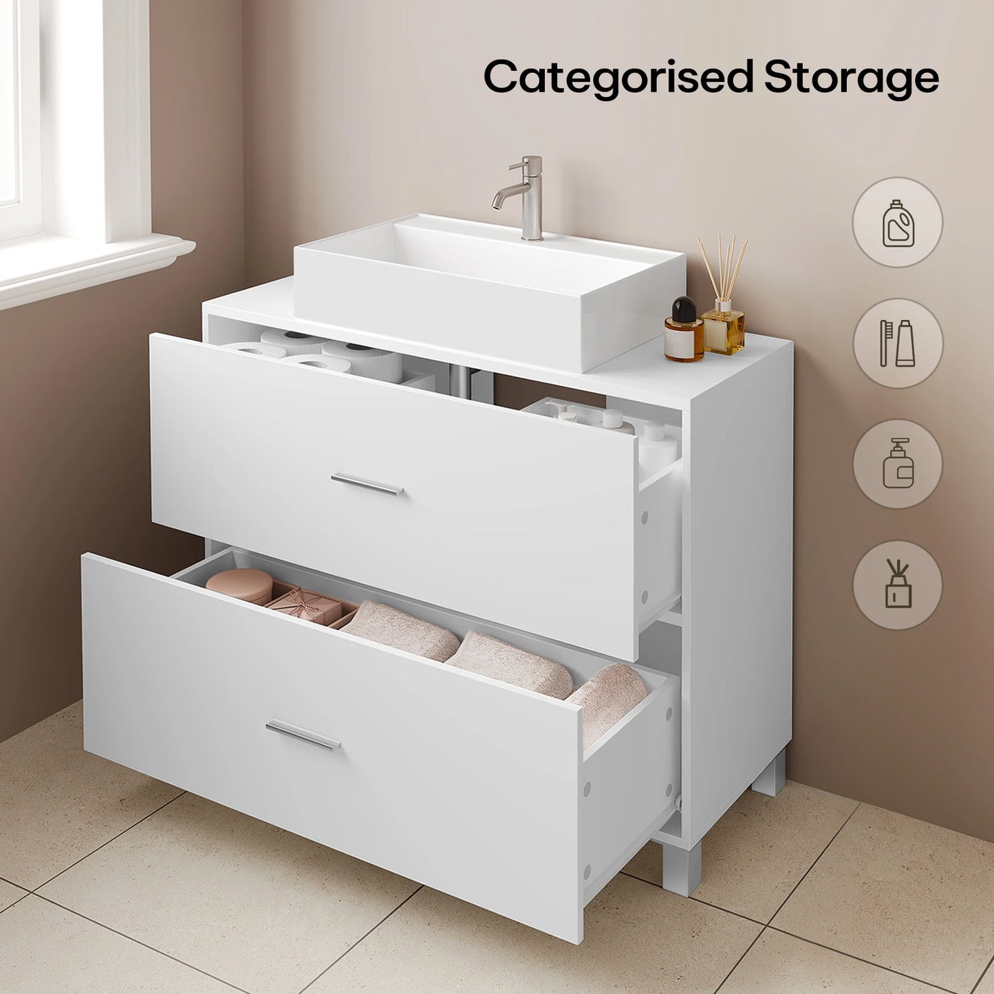 Meuble salle de bain sous lavabo 80x30x60cm -