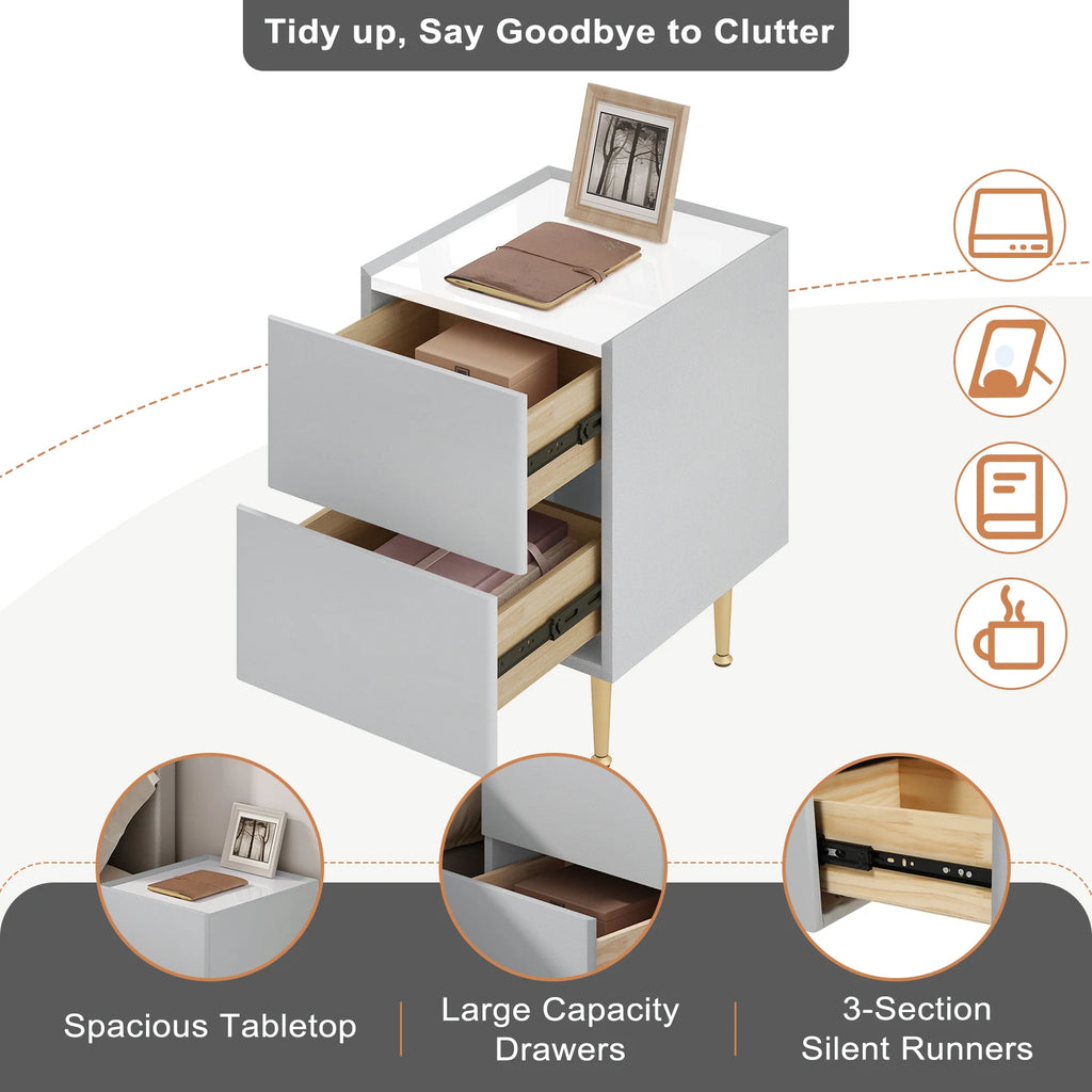 Table de nuit grise pour canapé ou chambre 1 pièce -