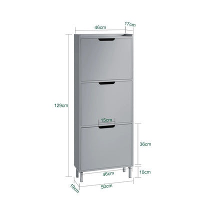 Meuble à chaussure étagère gris -