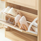 Meuble à chaussure 2 rabats étroits et 4 rangements -