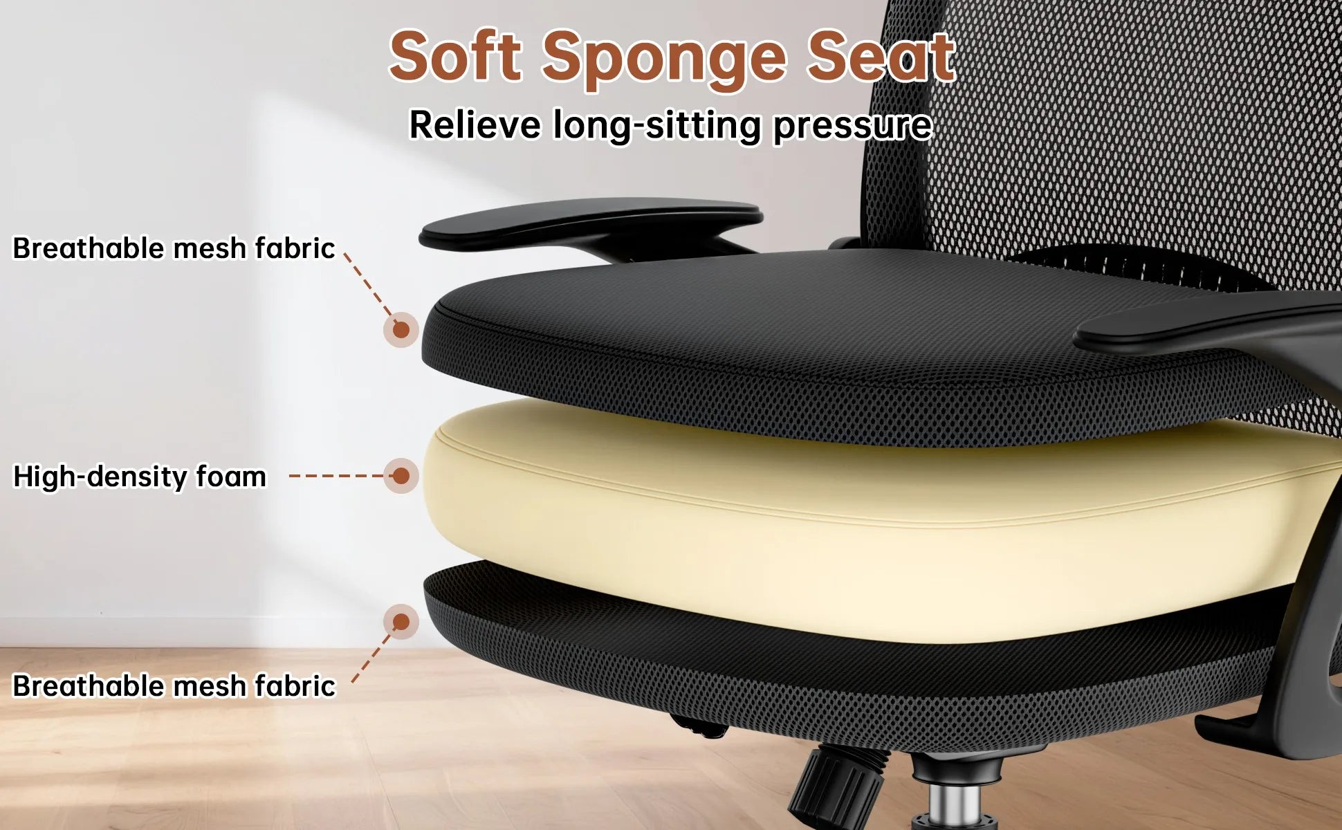 Chaise de bureau industriel ergonomique à taille moyenne -