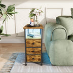 Table de chevet 3 tiroirs avec LED - MORENE -