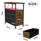 Table de chevet 3 tiroirs avec LED - MORENE - Noir Table de chevet