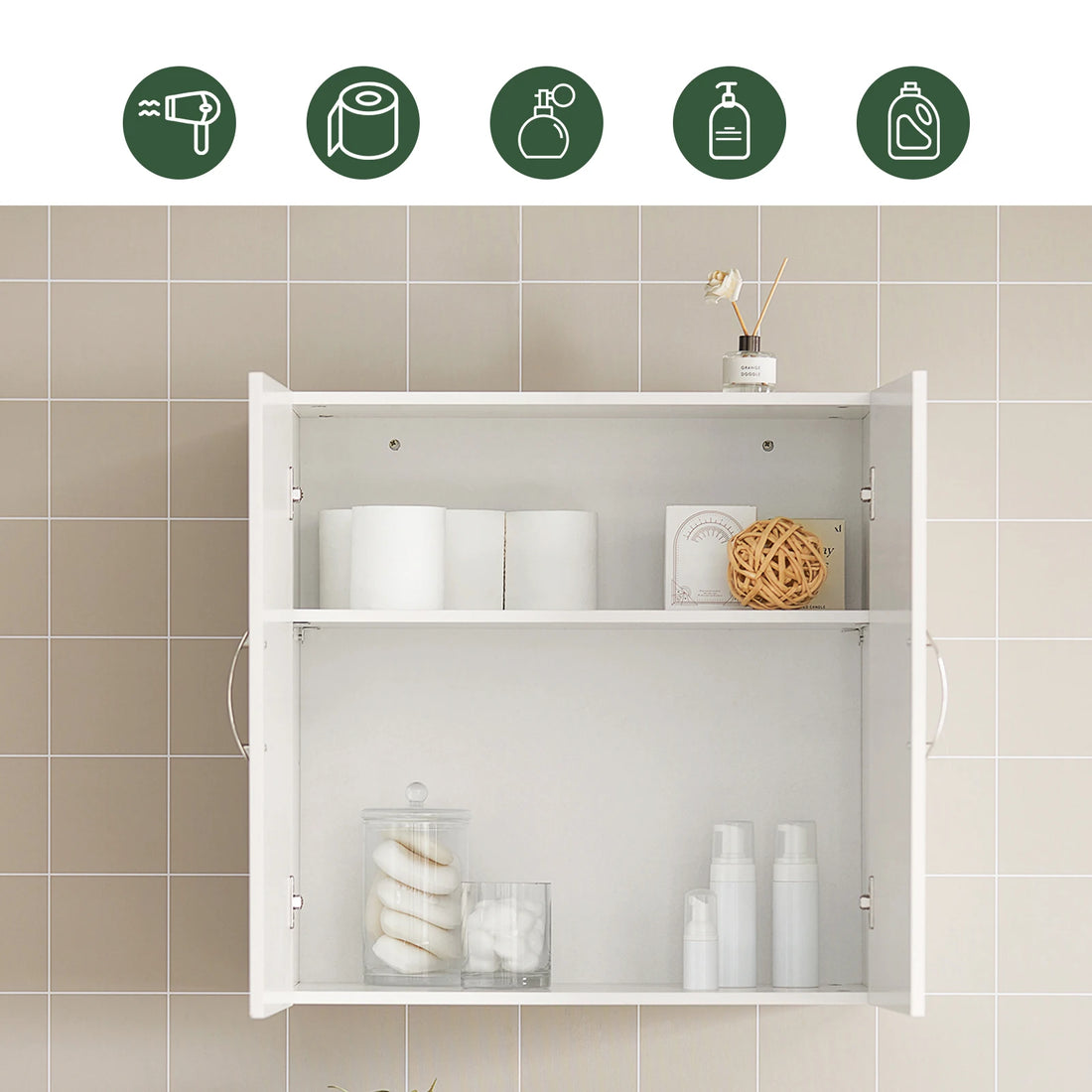 Meuble salle de bain blanc moderne 60x60x30cm -