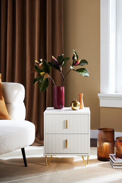 Table de chevet vintage moderne avec 2 tiroirs à 1pièce -