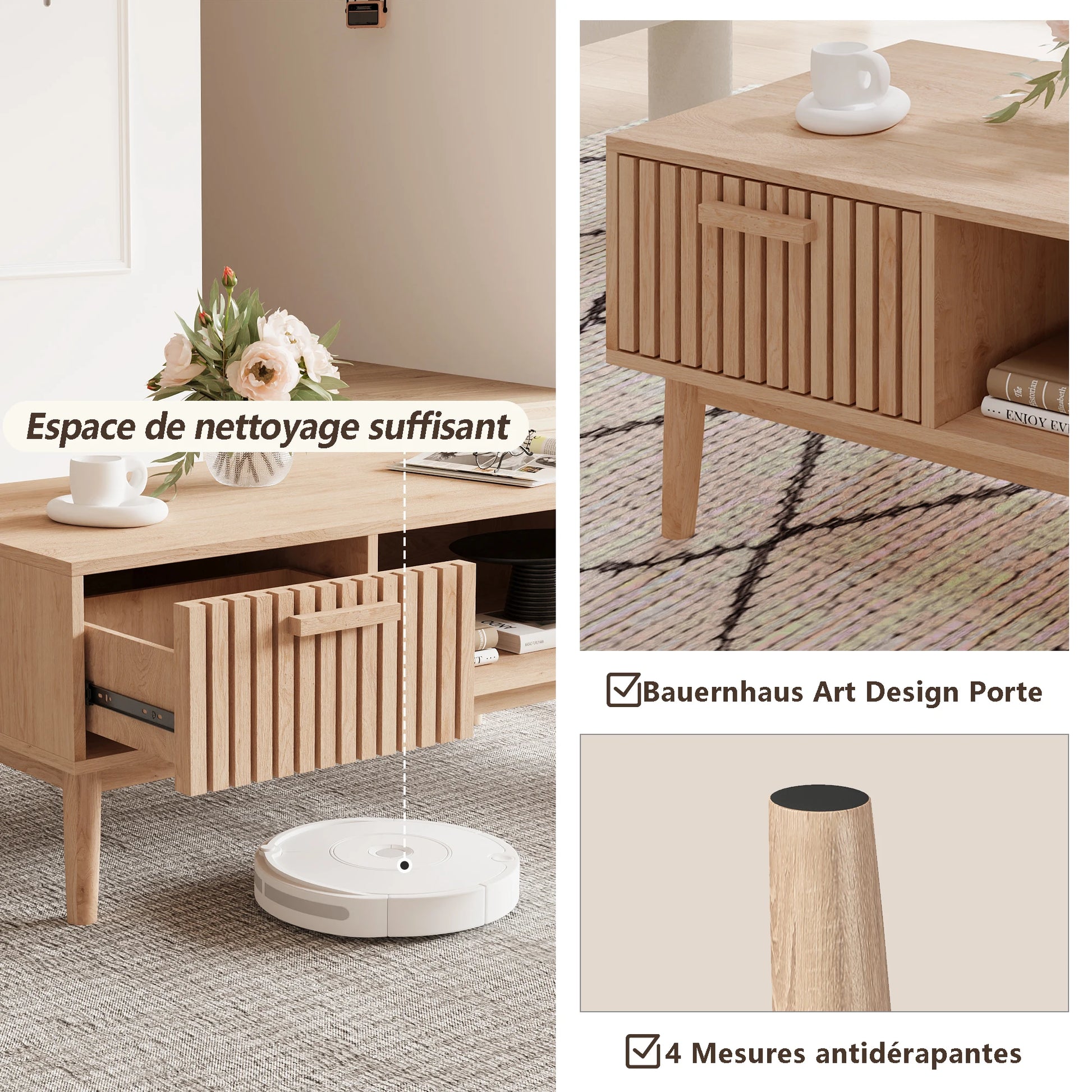 Table basse bois naturel -