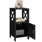 Table de nuit noir avec porte - lot de 2 ensembles -