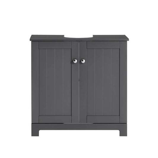 Meuble salle de bain sous évier noir et blanc - 60x60x30cm -