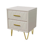Table de chevet beige à 2 tiroirs style moderne -