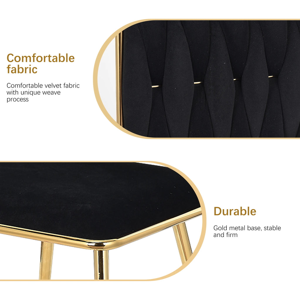 Chaise salle à manger couleur noir lot de 2 pièces avec accoudoirs -