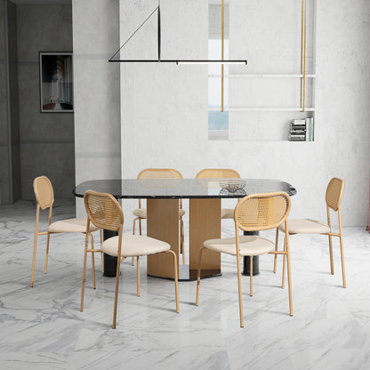 Chaise salle à manger rotin simple de 2 pièces -