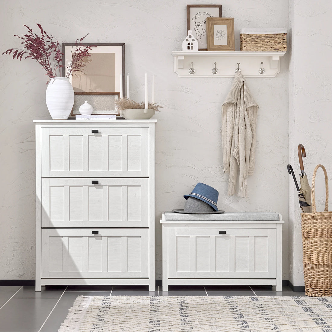 Meuble à chaussure blanc moderne -