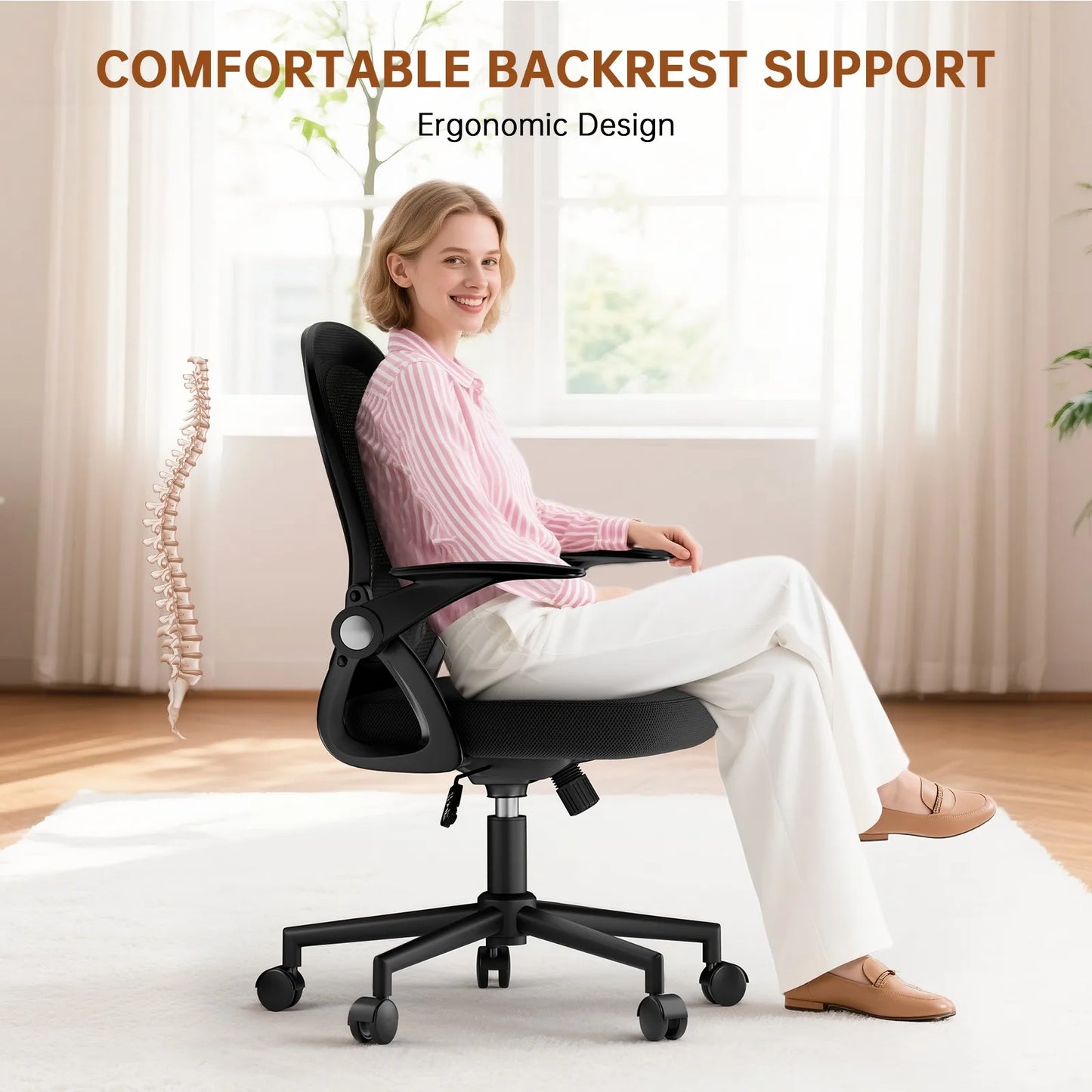 Chaise de bureau industriel ergonomique à taille moyenne -