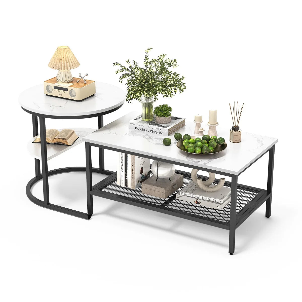 Table basse double de luxe, un set de deux table - Noir Table basse