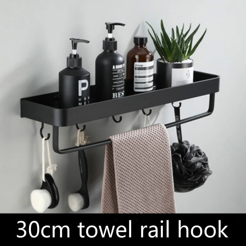 Étagère salle de bain d'angle murale pour douche - 30cm towel rail hook Étagère salle de bain