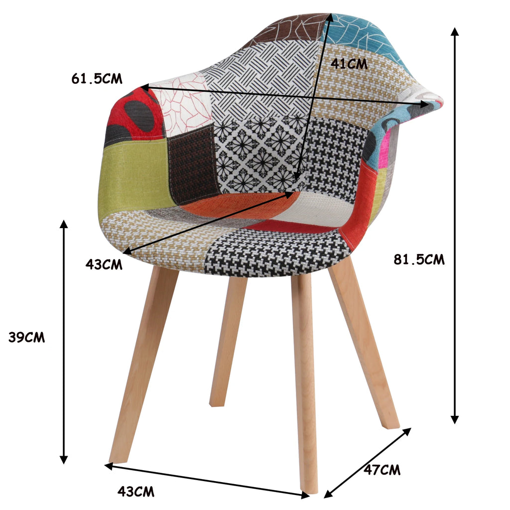 Chaise salle à manger tissu de luxe - 2 ensembles -