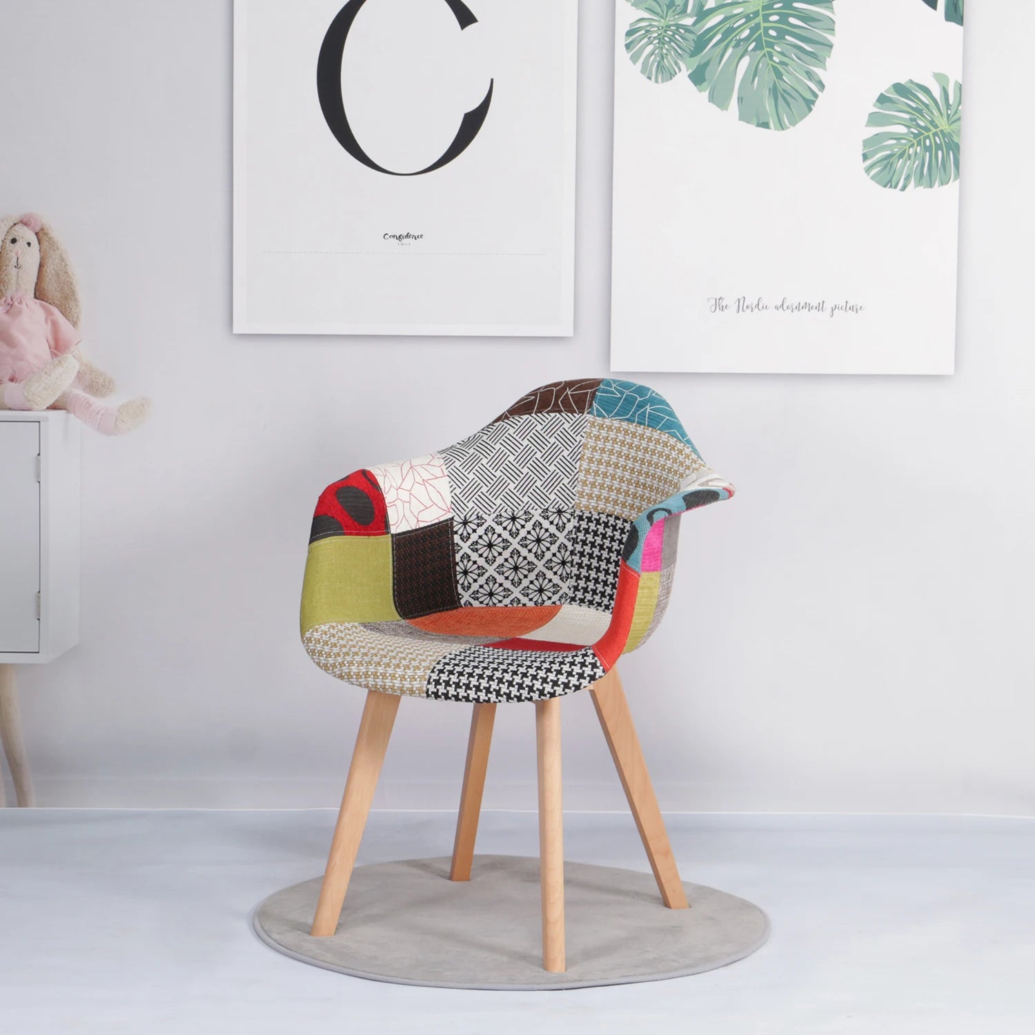 Chaise salle à manger tissu de luxe - 2 ensembles -