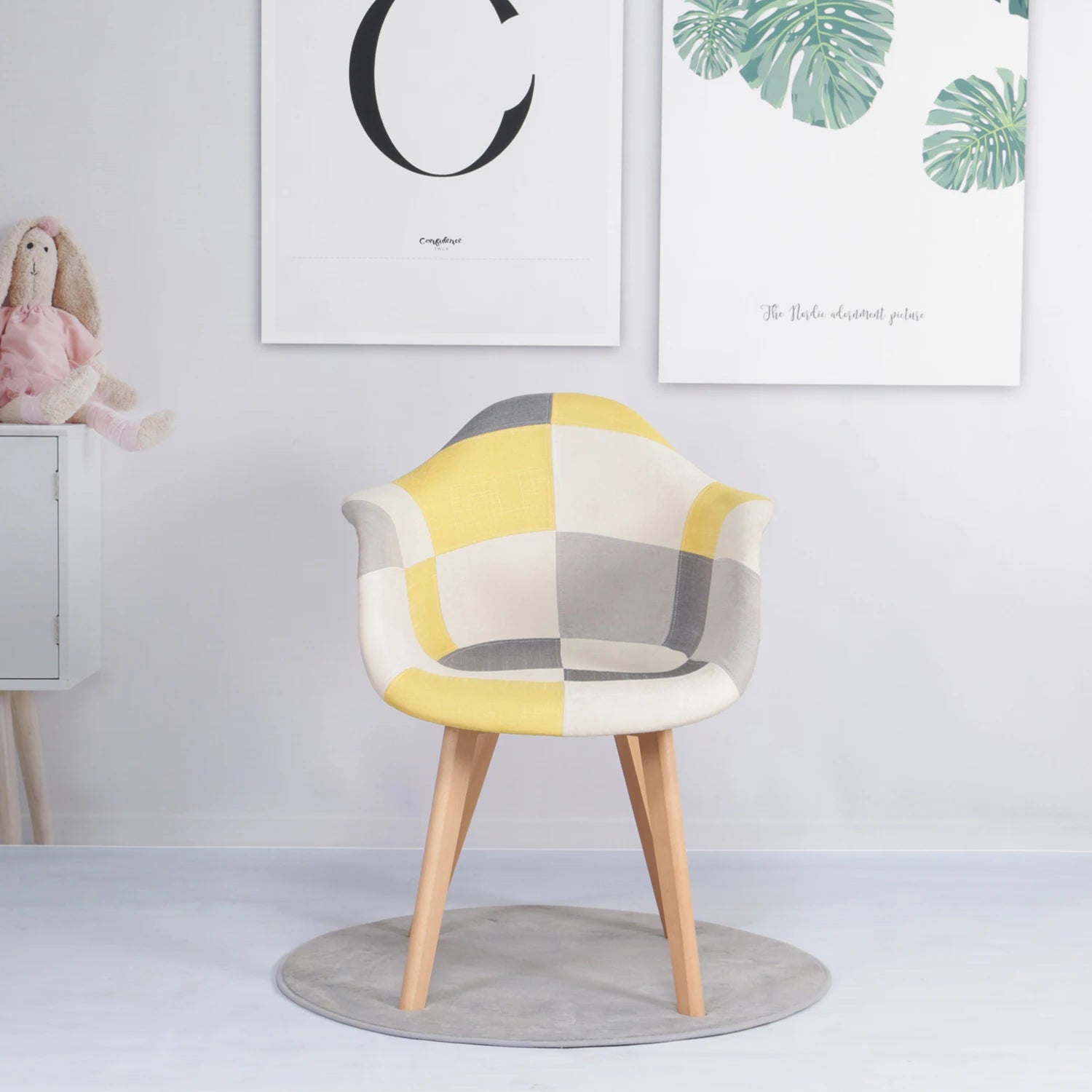 Chaise salle à manger tissu de luxe - 2 ensembles -