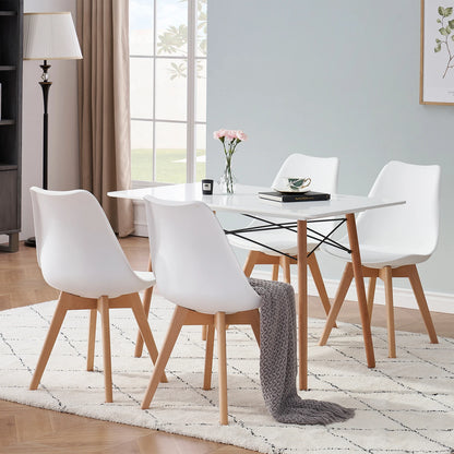 Chaise salle à manger scandinave nordique en plastique de luxe 4 pièces -