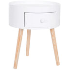 Table de chevet ronde étroite 38X45Cm Blanc -