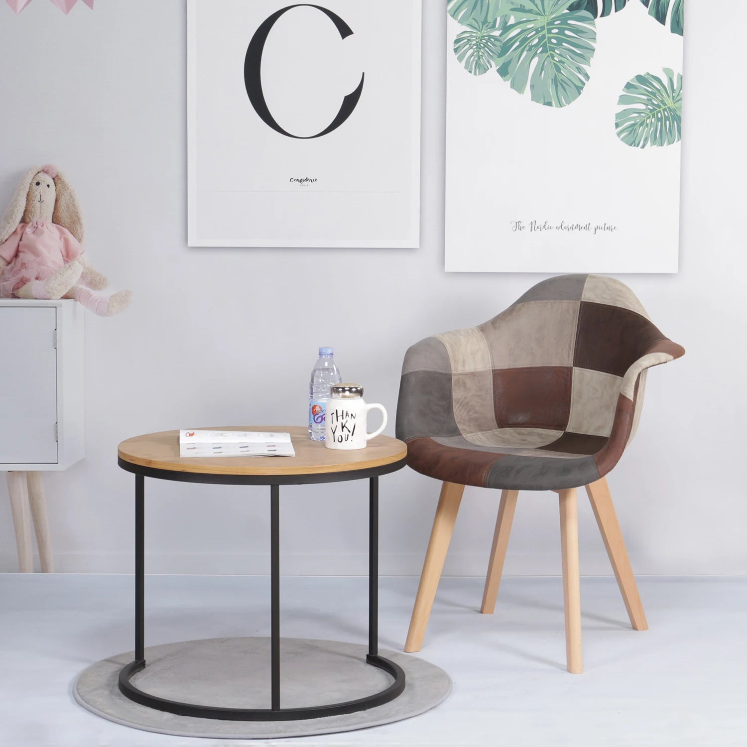 Chaise salle à manger tissu de luxe - 2 ensembles -