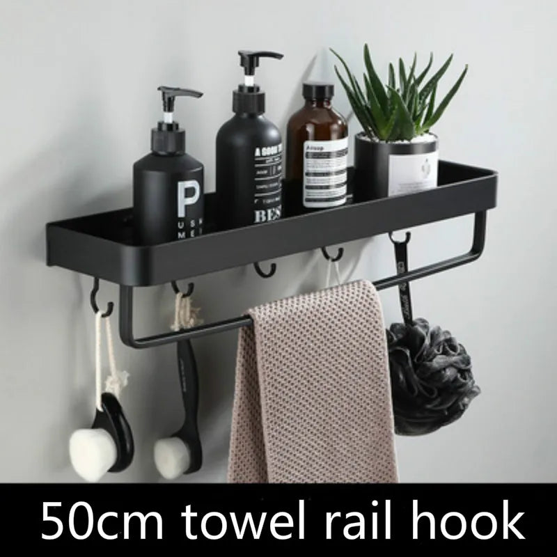 Étagère salle de bain d'angle murale pour douche - 50cm towel rail hook Étagère salle de bain