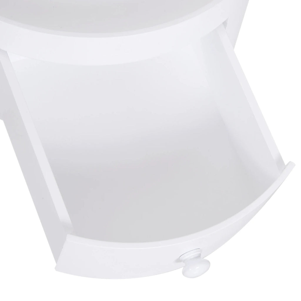 Table de chevet ronde étroite 38X45Cm Blanc -