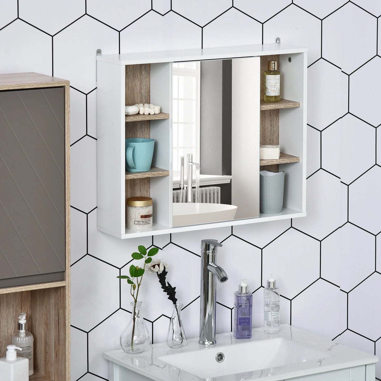 Meuble salle de bain avec miroir simple -