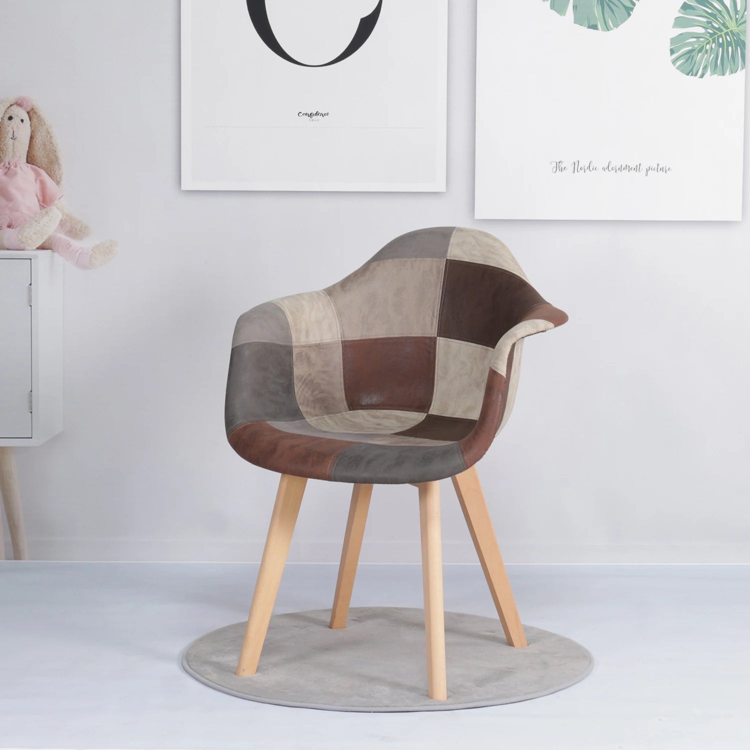 Chaise salle à manger tissu de luxe - 2 ensembles -