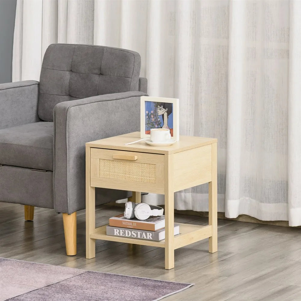 Table de chevet bois clair moderne -