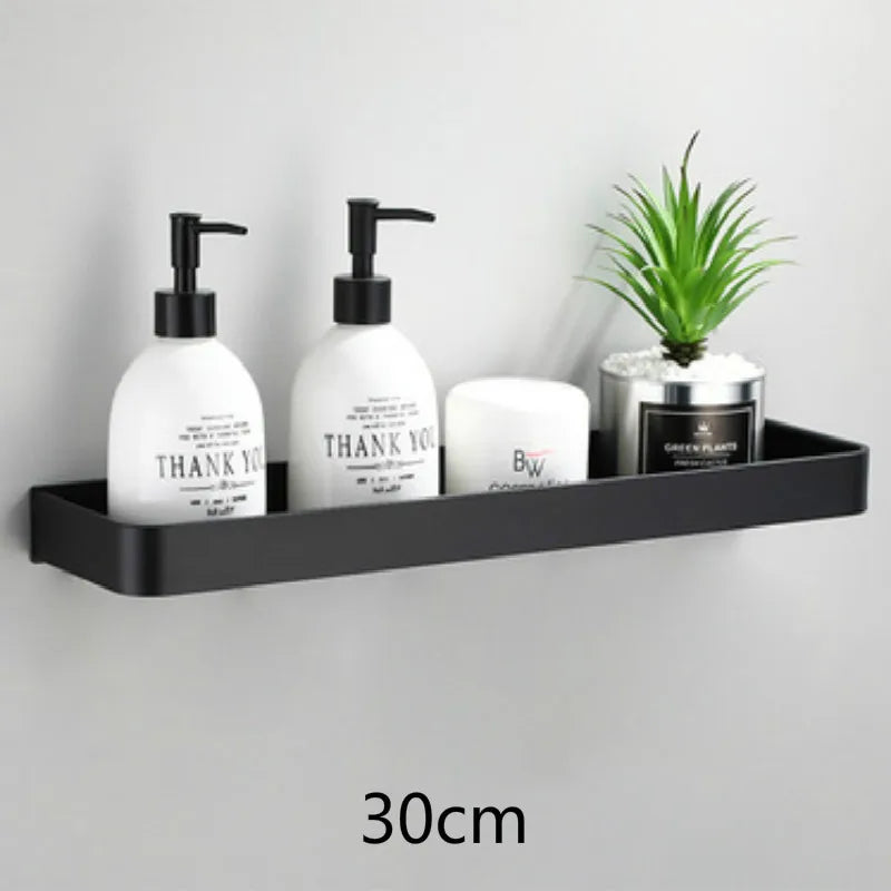 Étagère salle de bain d'angle murale pour douche - 30cm Noir Étagère salle de bain