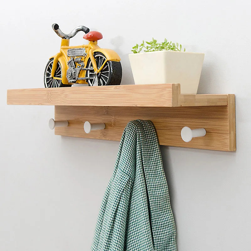 étagère murale design moderne multifonction - 1 Pièce - 4 Hooks