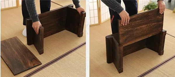 Petite table basse bois japonais -