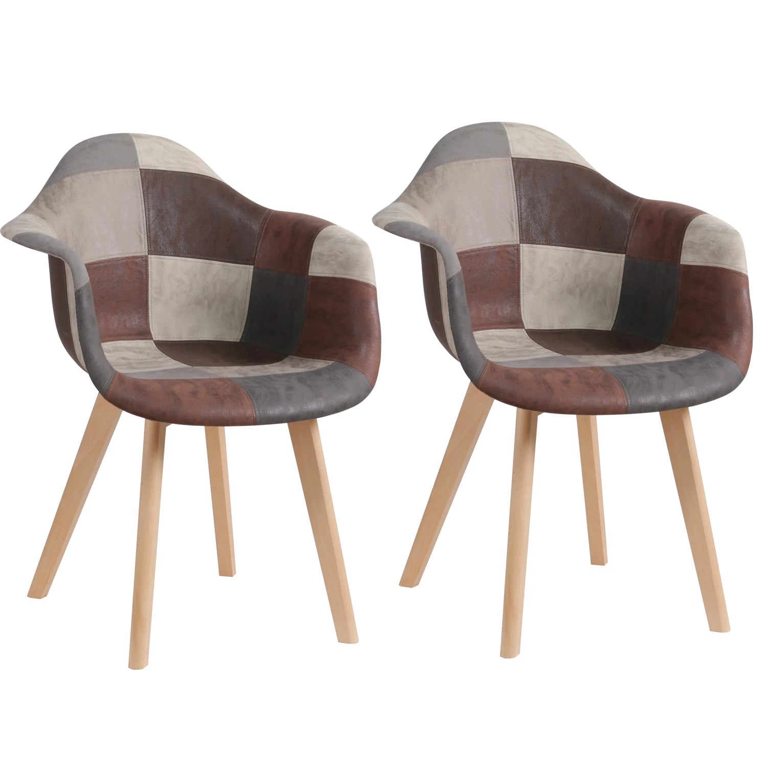 Chaise salle à manger tissu de luxe - 2 ensembles - Marron Chaise salle à manger