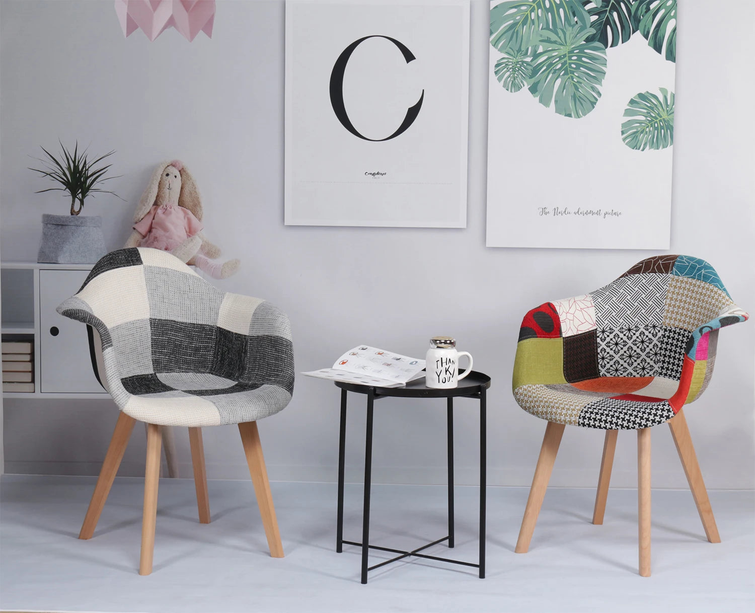 Chaise salle à manger tissu de luxe - 2 ensembles -